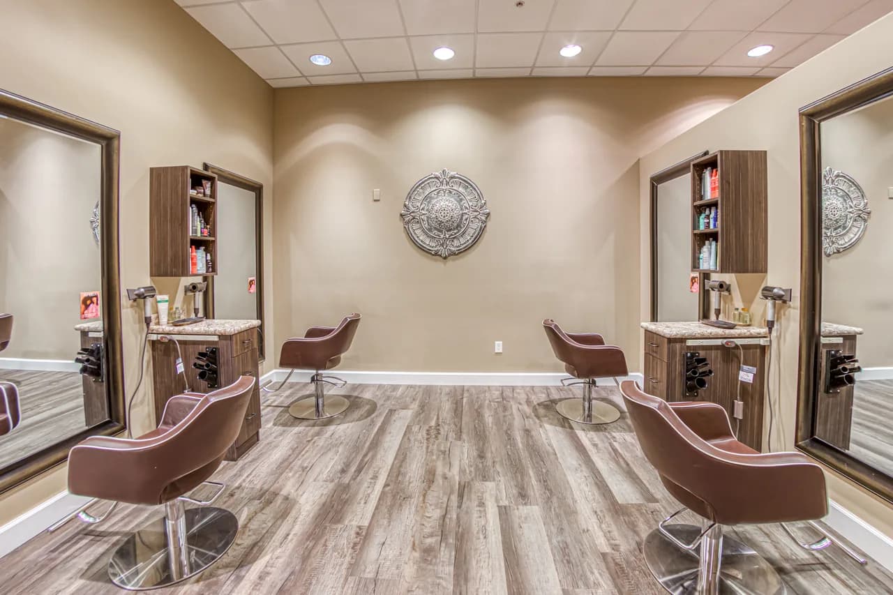 Styling chairs and mirrors at Avalon Salon & Spa in Bend’s Old Mill District