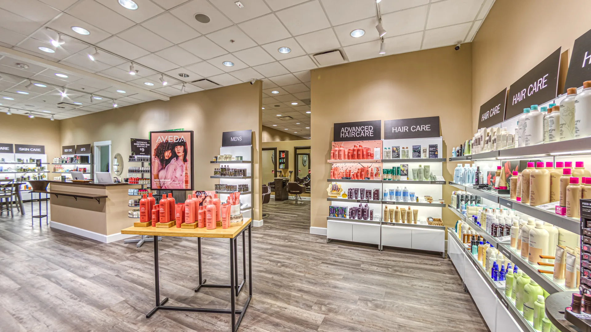The salon floor and retail space at Avalon Salon & Spa in Bend's Old Mill District