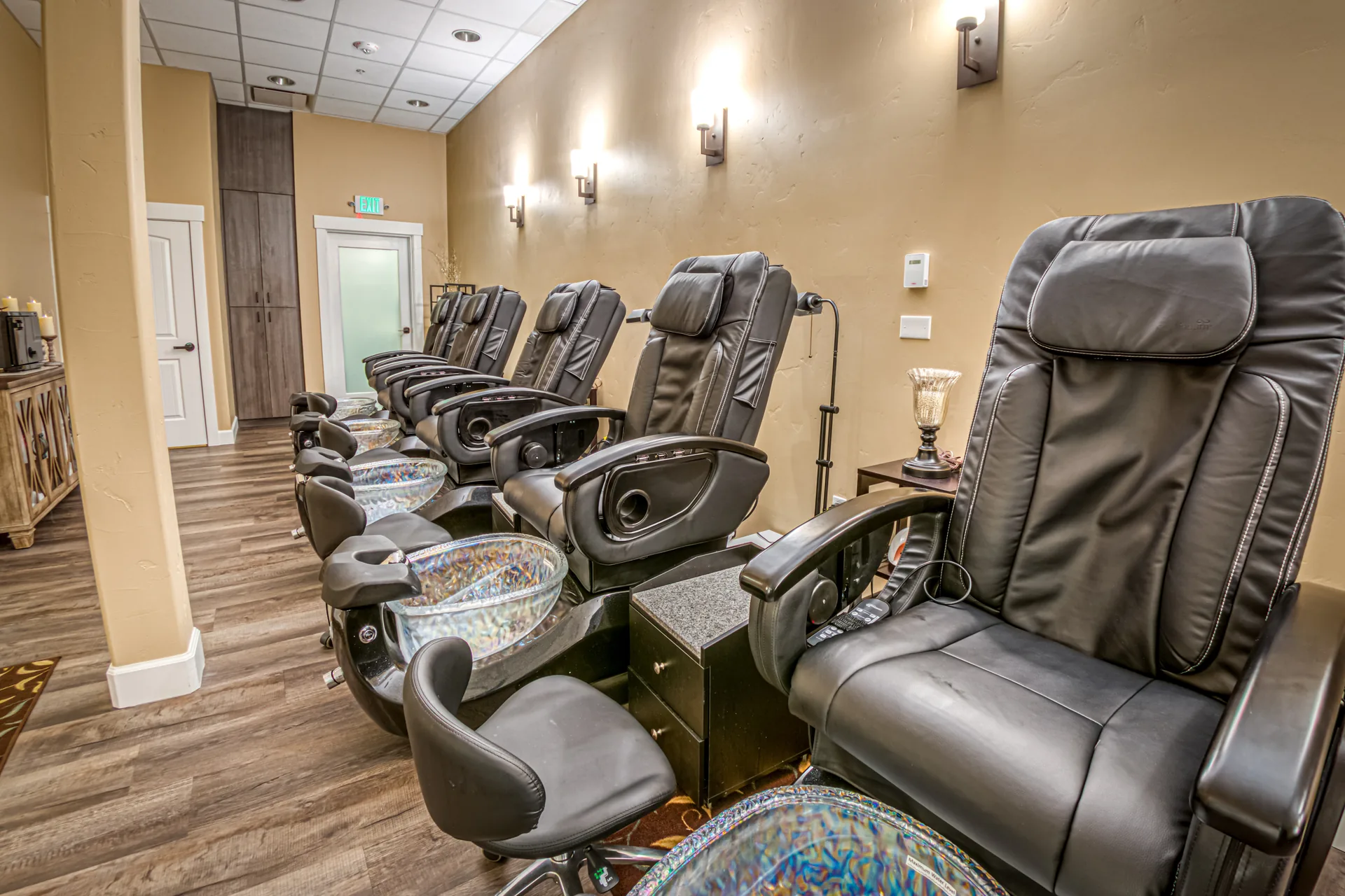 Shiatsu massage pedicure chairs at Avalon's nail salon in Bend